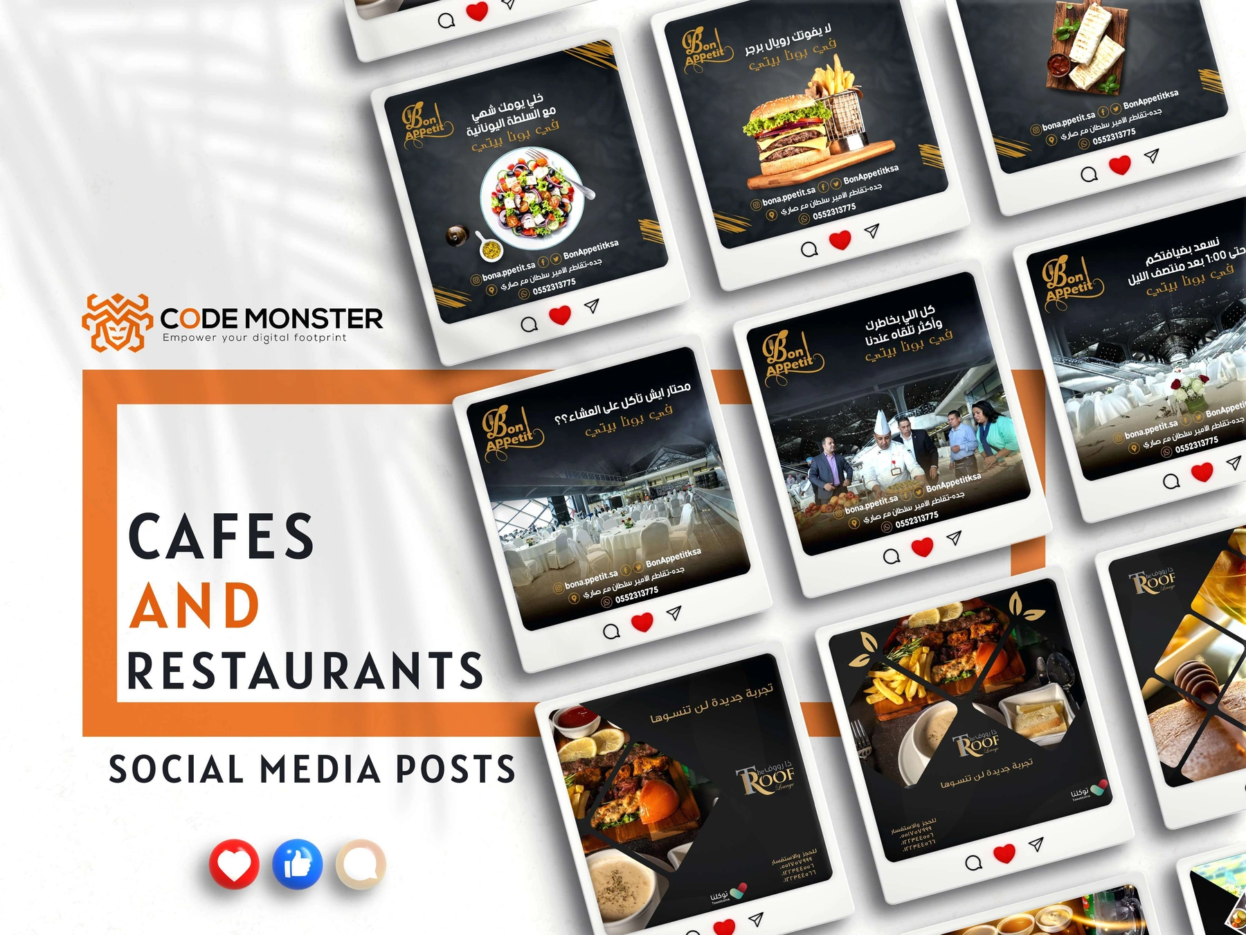 Social media design collection: Restaurants & Cafes